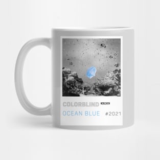 OCEAN BLUE - white card  by COLORBLIND WorldView Mug